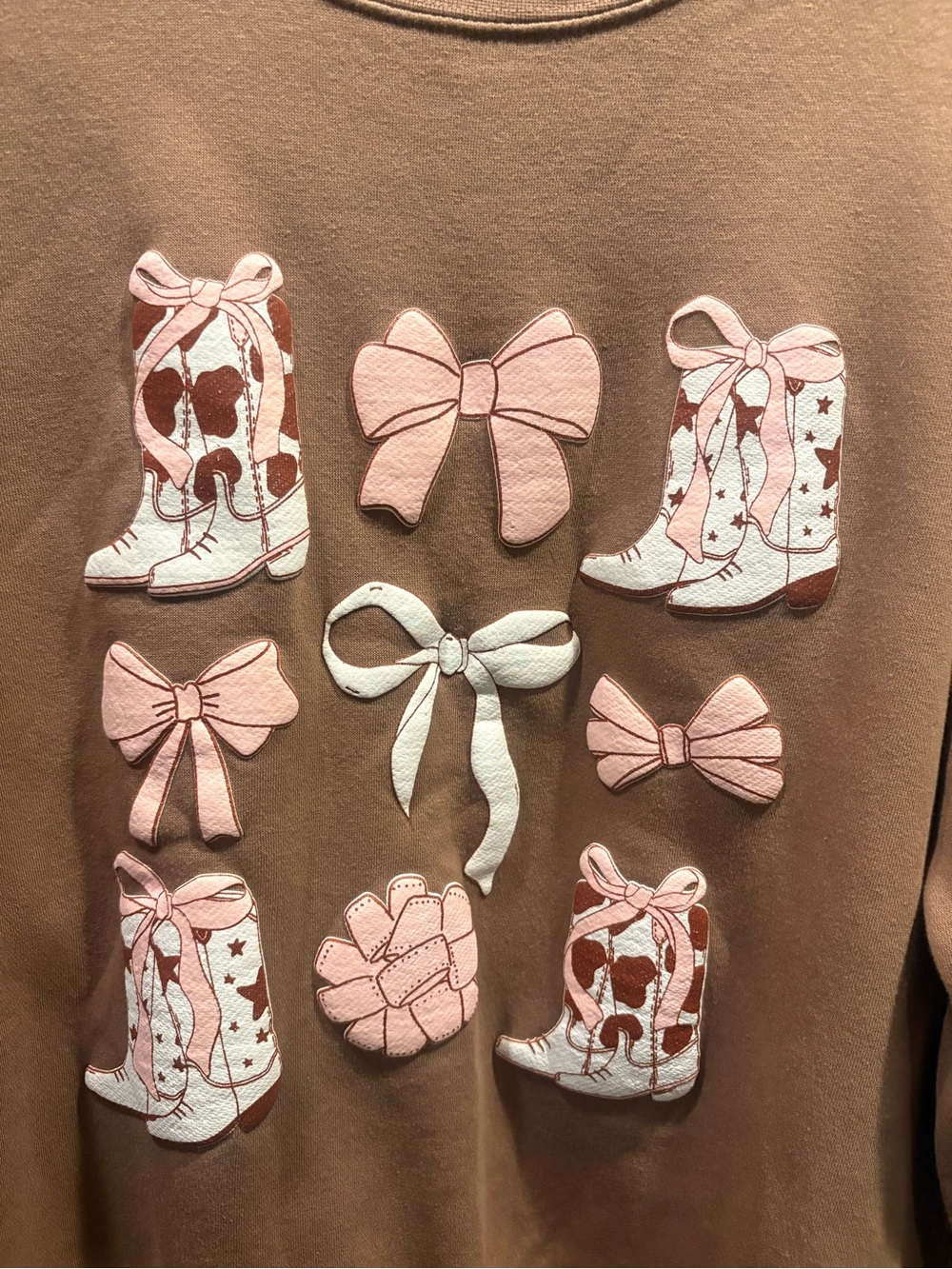 Pacific & Co Cowgirl Boots & Bows Graphic Sweatshirt - Picture 3 of 7